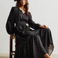 Daverri Fashions Polka Dot Long Sleeve Maxi Dress - DAVERRI FASHIONS