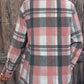 Pocketed Plaid Collared Neck Shacket - DAVERRI FASHIONS