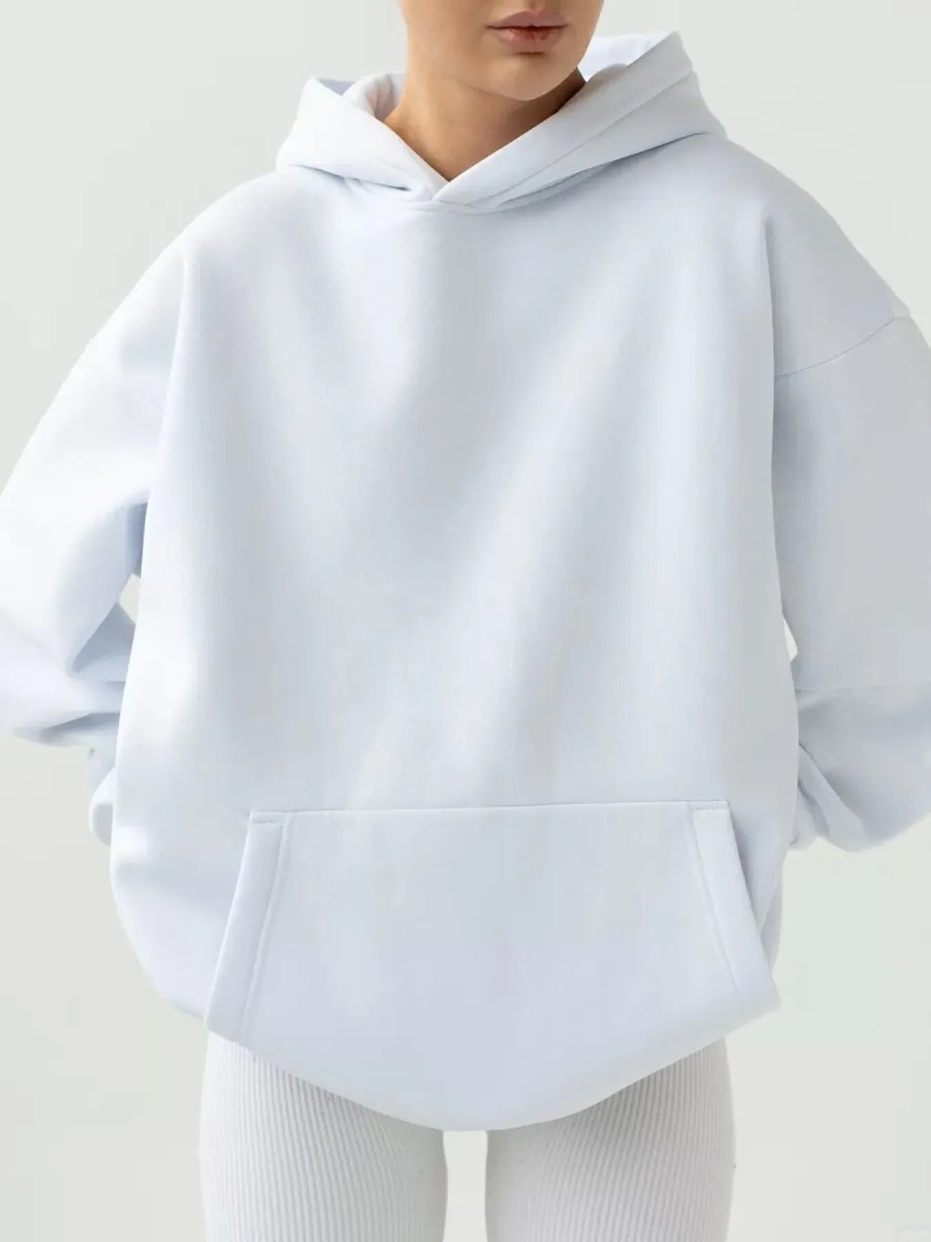 Kangaroo Pocket Long Sleeve Hoodie | Hoodies Daverri Fashions