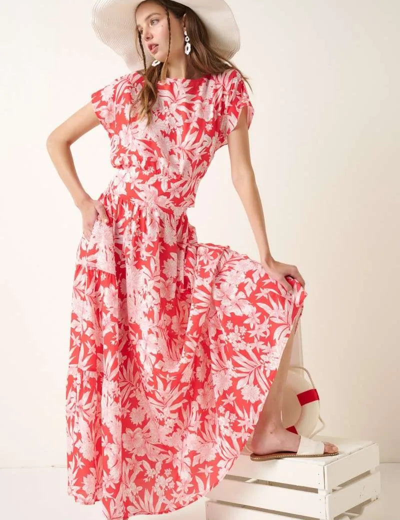 Mittoshop Tropical Print Top and Skirt Set | Outfit Sets Daverri Fashions