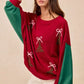 BiBi Christmas Theme Tree Embroidered Sweater - DAVERRI FASHIONS
