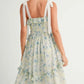 MABLE Floral Printed Shoulder Strap Midi Dress