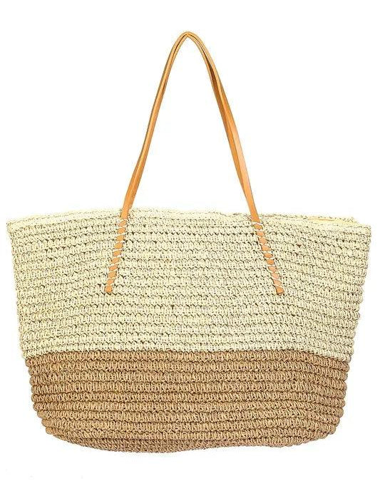 Fame Straw Braided Beach Tote Bag | Tote Bags Daverri Fashions