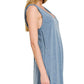 Zenana French Terry Twisted Strap Midi Dress