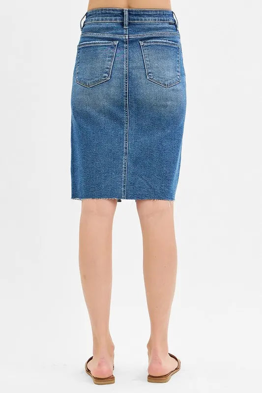 RISEN High Rise Front Slit Pencil Skirts | Daverri Fashions