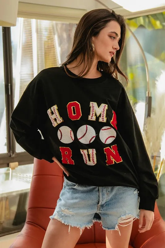 BiBi Baseballs Homerun Patches French Terry Sweatshirt Sweatshirts