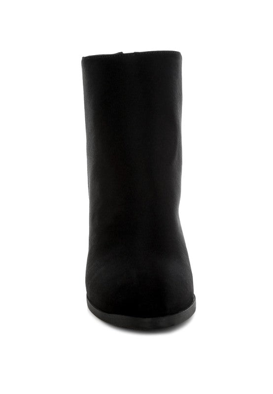 Veyara Lycra Block Heel Ankle Boots | Boots Daverri Fashions