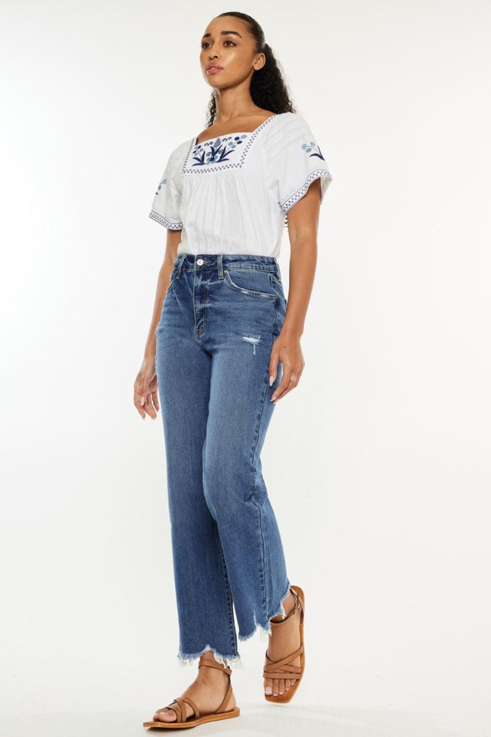 Kancan Full Size High Rise Slim Wide Leg Jeans | Daverri Fashions