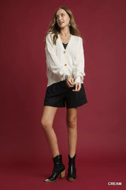 Umgee Button-Front V-Neck Knit Cardigan | Cardigans Daverri Fashions