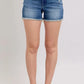 Judy Blue Full Size V-Front Denim Shorts with Shield Pockets Plus Size MD 2XL