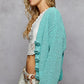 POL V-Neck Long Sleeve Cardigan with Exaggerated Buttons - DAVERRI FASHIONS