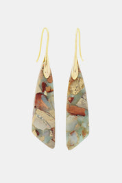 Gold One Size Handmade Natural Stone Dangle Earrings | Earrings Daverri Fashions