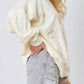 Pearl Embellished Bow Long Sleeve Sweatshirt - DAVERRI FASHIONS