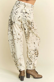 Davi & Dani Abstract Tie Dye Dot Lace Detail Barrel Pants | Pants Daverri Fashions