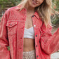 POL Button Down Corduroy Trucker Jacket Jackets