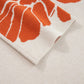 Boho flower pattern oversized knit sweater in cream with orange floral design