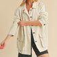 Aemi + Co Seam Detail Button Up Jacket with Pockets Ivory Jackets