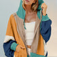 Full Size Color Block Zip Up Hoodie - DAVERRI FASHIONS