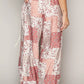 POL Drawstring Floral Patchwork Wide leg Pants - DAVERRI FASHIONS