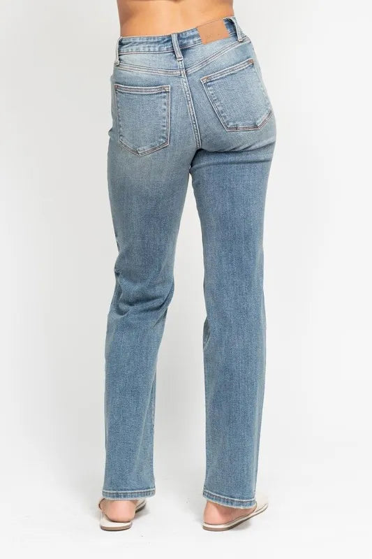 Judy Blue Full Size High Waist Distressed Dad Jean | Jeans Daverri Fashions