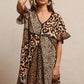 BiBi Leopard Prints Mix and Match Short Sleeves Dress Mini Dresses