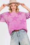 SAGE + FIG Mineral Wash Star Pattern T-Shirt - DAVERRI FASHIONS