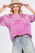 SAGE + FIG Mineral Wash Star Pattern T-Shirt - DAVERRI FASHIONS