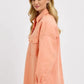 RISEN Full Size Button Down Long Sleeve Denim Shacket with Chest Pockets Plus Size