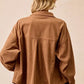 BiBi Corduroy Relaxed Fit Shacket with Back Pleat - DAVERRI FASHIONS
