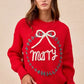BiBi Christmas Wreath Merry Letter Knit Top - DAVERRI FASHIONS