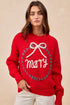 BiBi Christmas Wreath Merry Letter Knit Top - DAVERRI FASHIONS