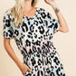BiBi Gradation Leopard Soft Knit V-neck Romper Rompers