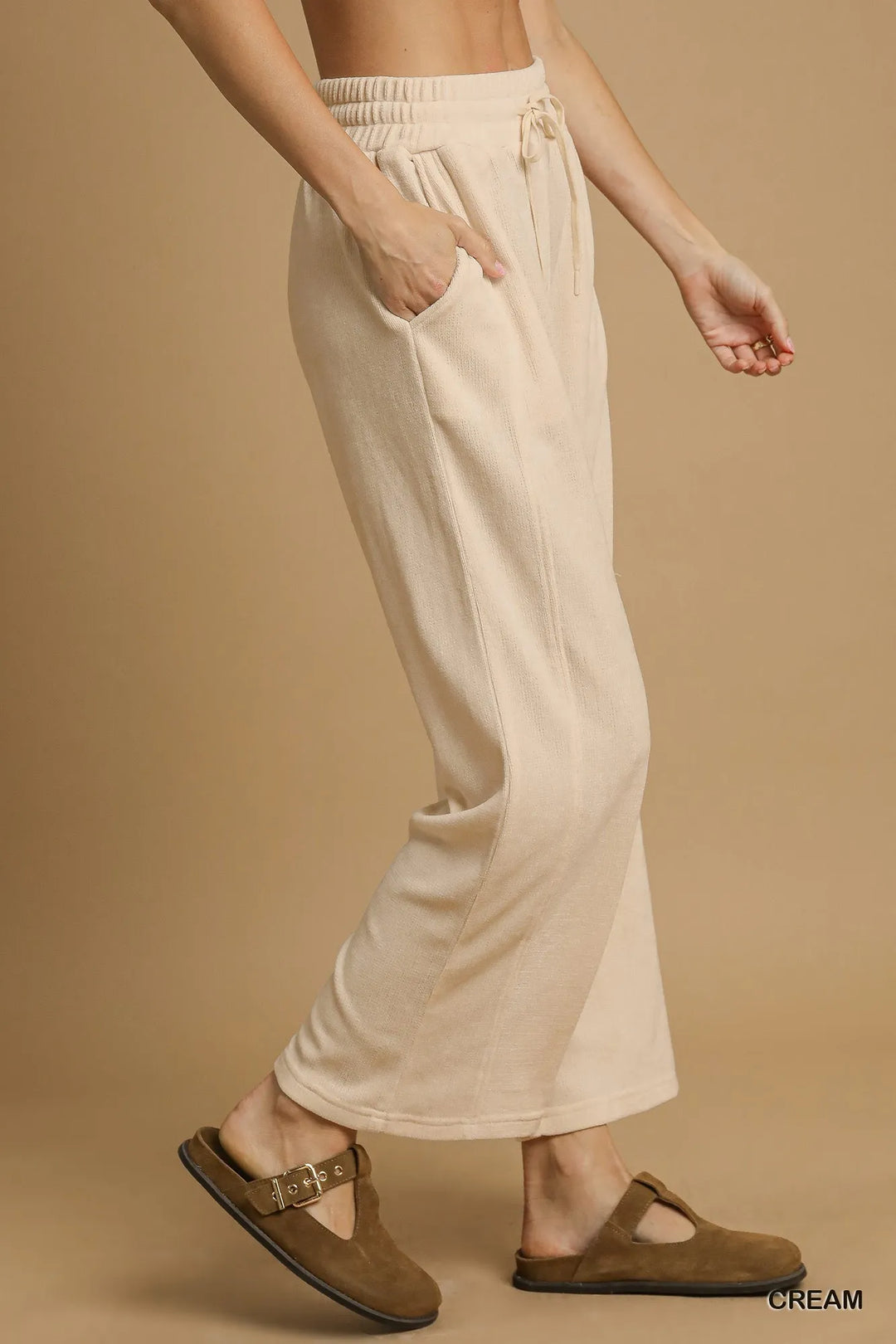 Umgee Drawstring Wide Leg Pants Pants