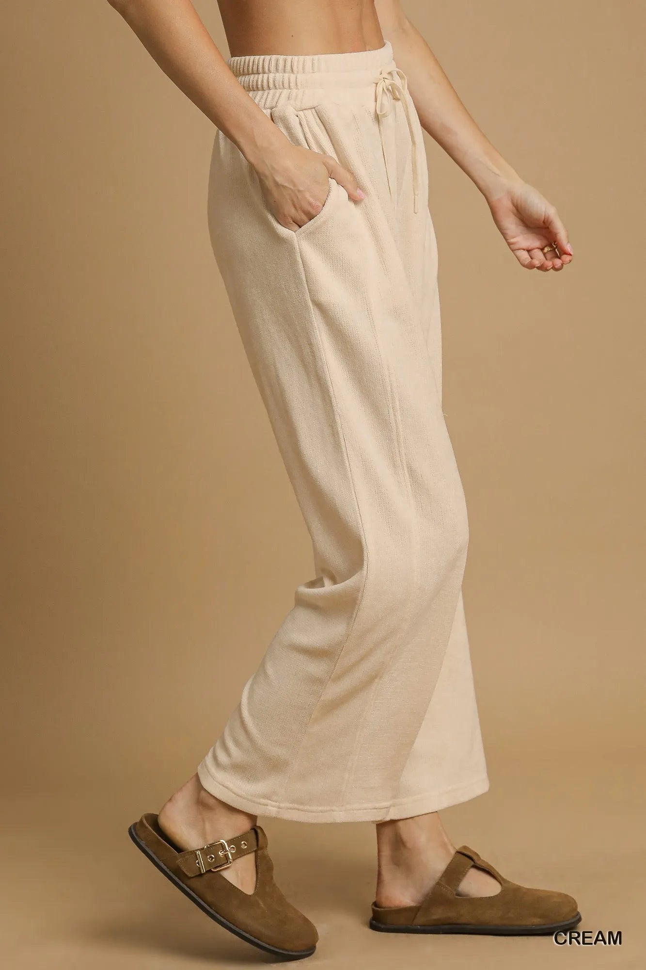 Umgee Drawstring Wide Leg Pants Pants