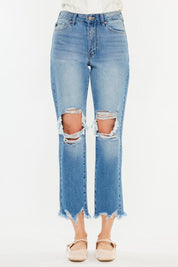Kancan Distressed Frayed Hem Cropped Jeans | Jeans Daverri Fashions