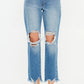 Kancan Distressed Frayed Hem Cropped Jeans - DAVERRI FASHIONS