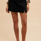 Annie Wear Comfort Stretch Cotton Slit Detailed Mini Skirt - DAVERRI FASHIONS