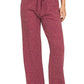 Ribbed Drawstring Lounge Pants Cabernet - DAVERRI FASHIONS
