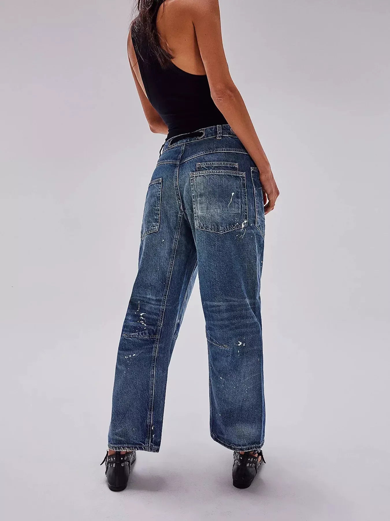 Washed Wide Leg Barrel Jeans - DAVERRI FASHIONS