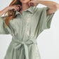 MABLE Embroidered Button Down Collared Neck Romper Rompers
