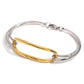 Two-Tone Geometric Link Bracelet - DAVERRI FASHIONS