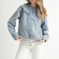 MABLE Scallop Peter Pan Collar Denim Jacket Denim Jackets