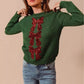 SO ME Sequins Bow Ribbon Embellished Christmas Sweater - DAVERRI FASHIONS