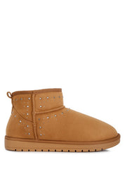 Winifred Rhinestone Embellished Fur Lined Boots | Boots Daverri Fashions