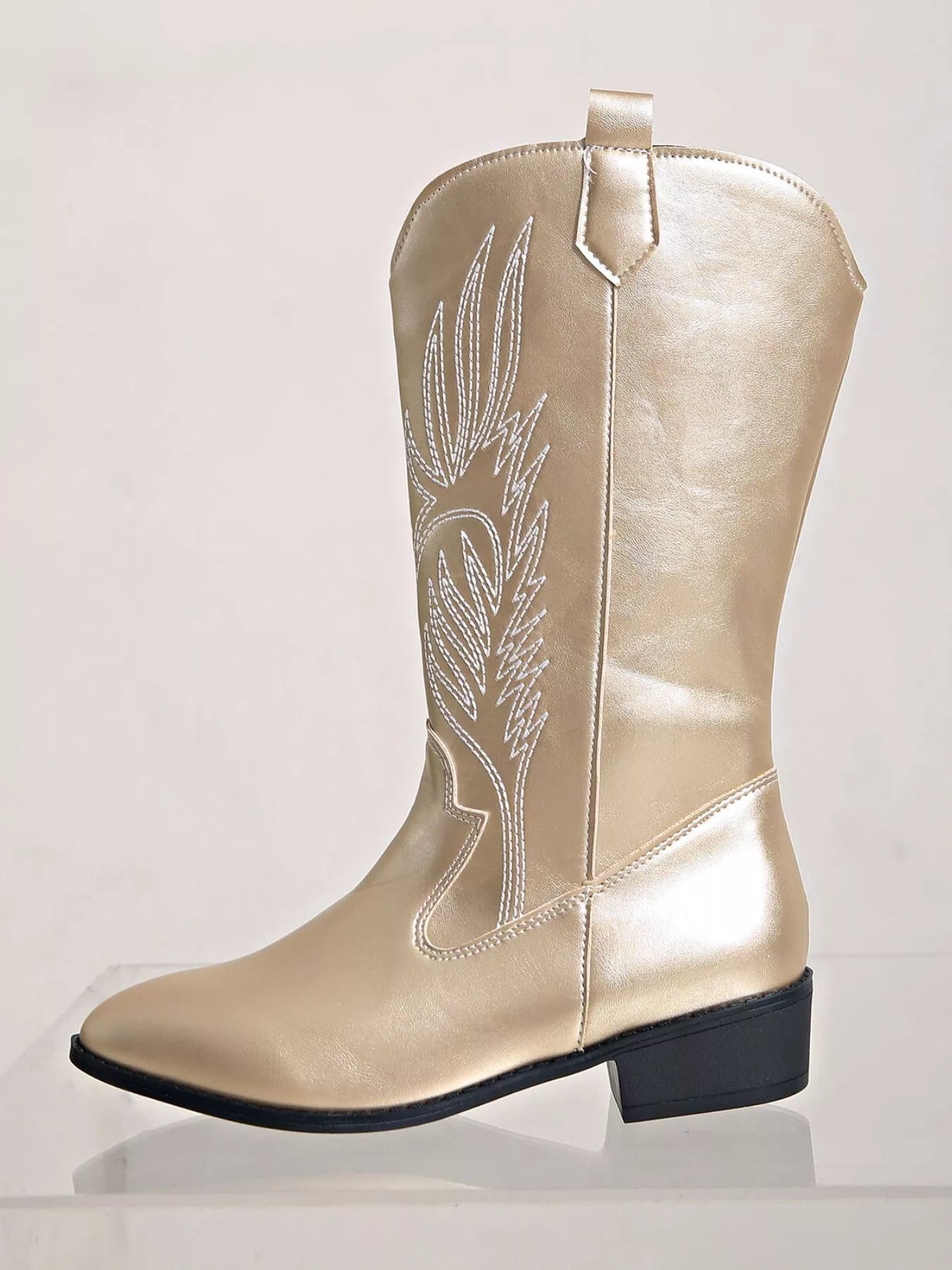 Embroidered Block Heels Boots | Boots Daverri Fashions