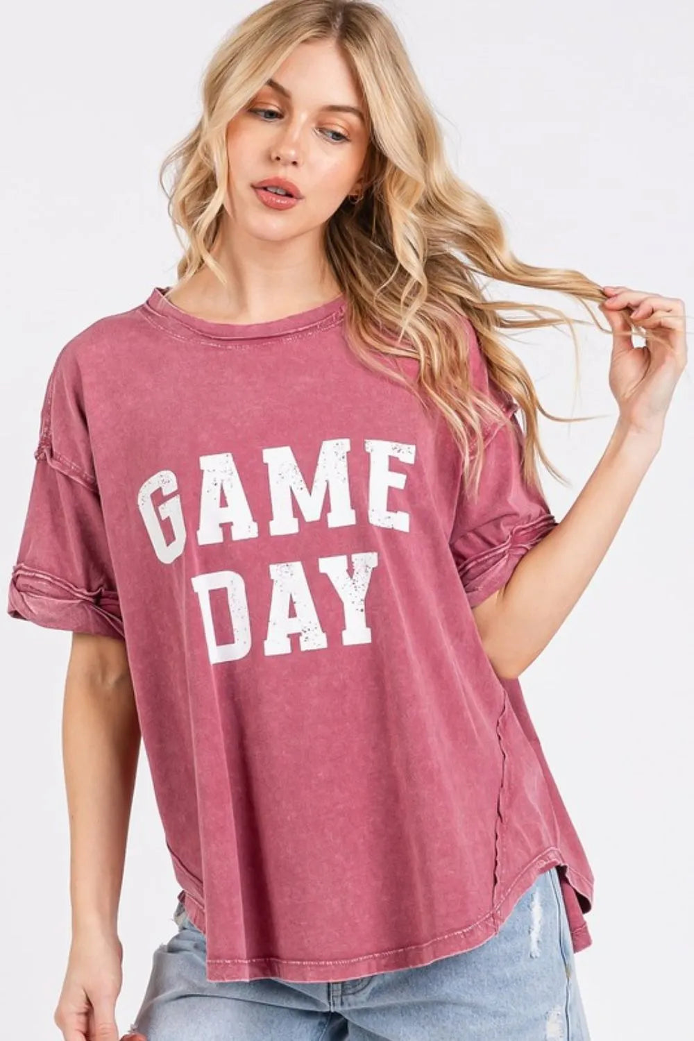 Mittoshop GAME DAY Round Neck Short Sleeve T-Shirt | T-Shirts Daverri Fashions
