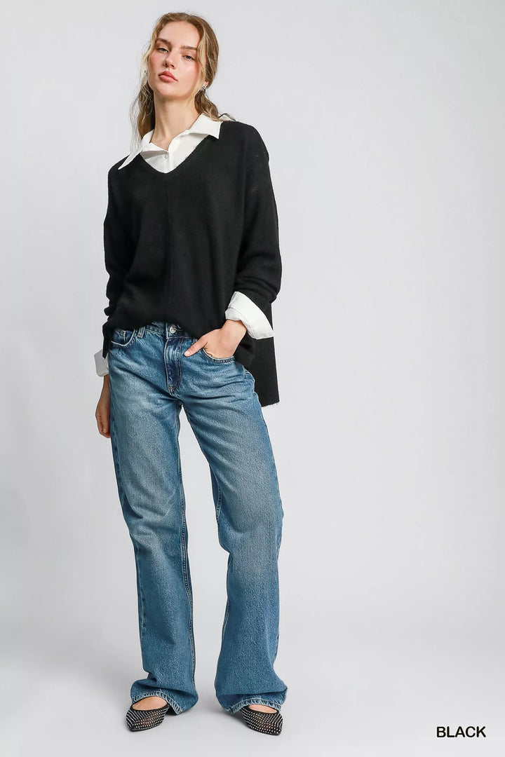 Umgee Wool Blended Pullover Sweater | Sweaters Daverri Fashions