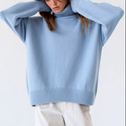 Turtle Neck Dropped Shoulder Sweater | Sweaters Daverri Fashions