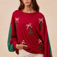 BiBi Christmas Theme Tree Embroidered Sweater - DAVERRI FASHIONS