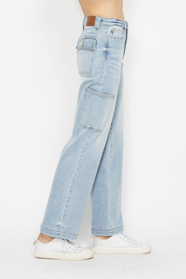 Judy Blue Full Size High Waist Straight Cargo Jeans Cargo Jeans